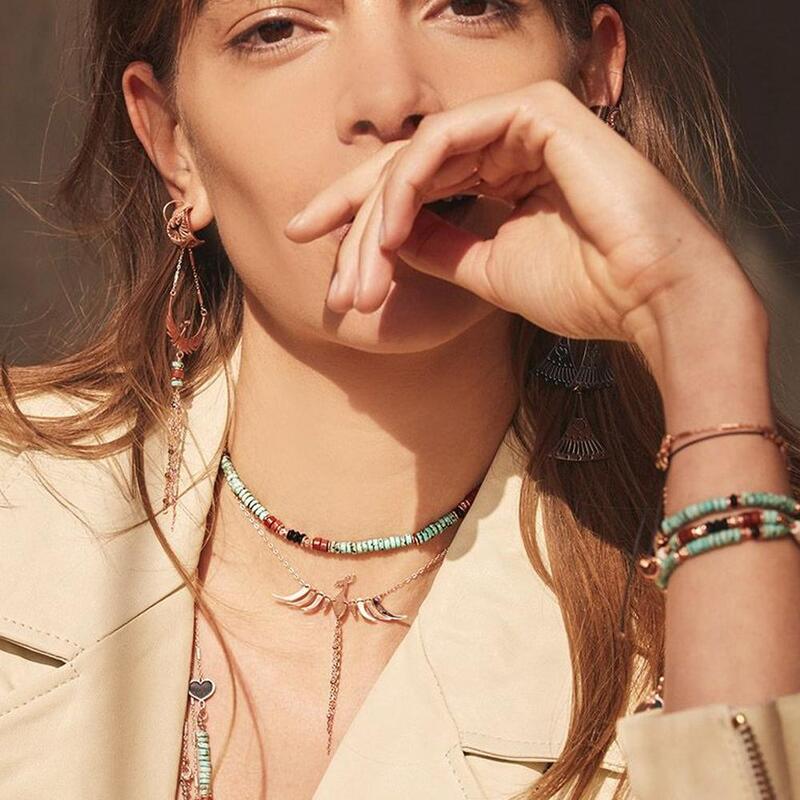 Girocollo MAMAN ET SOPHIE Turchese e Rosso