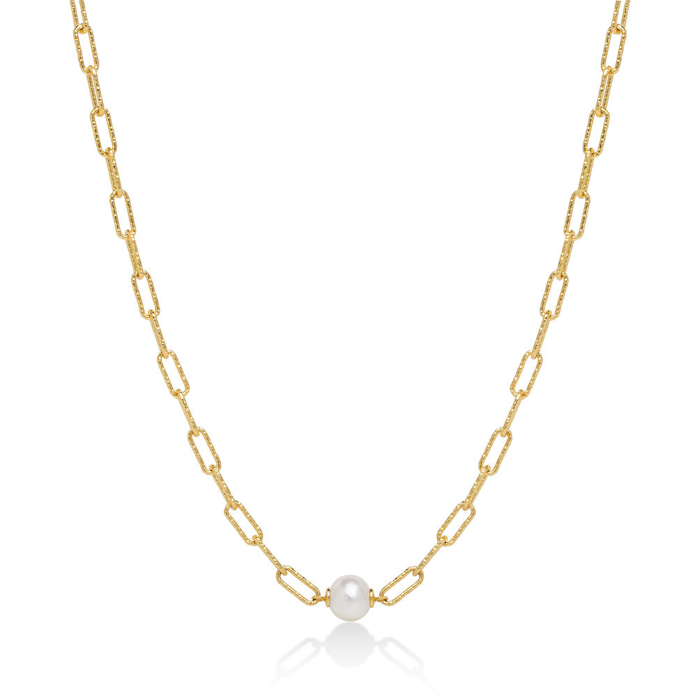 Collana MILUNA con catena a maglia Argento con perla