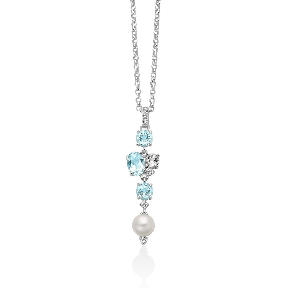 Collana Miluna Celestia con Perla Oriente e Topazi