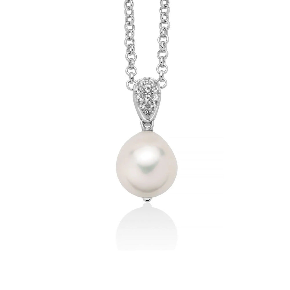 Collana Miluna in Argento con Perla Barocca e Topazi