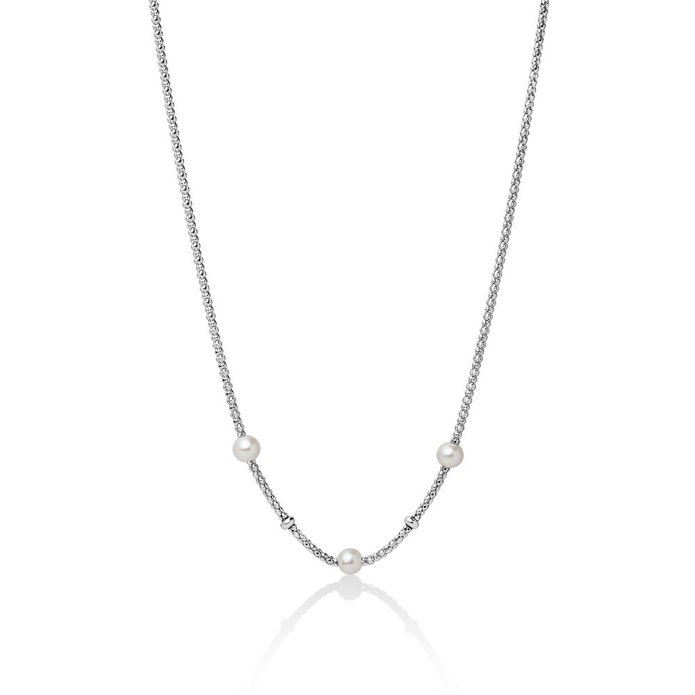 Collana MILUNA con maglia coreana, in argento con perle