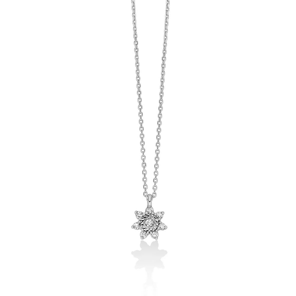 Collana Miluna Pendente a Stella Oro Bianco e Diamanti