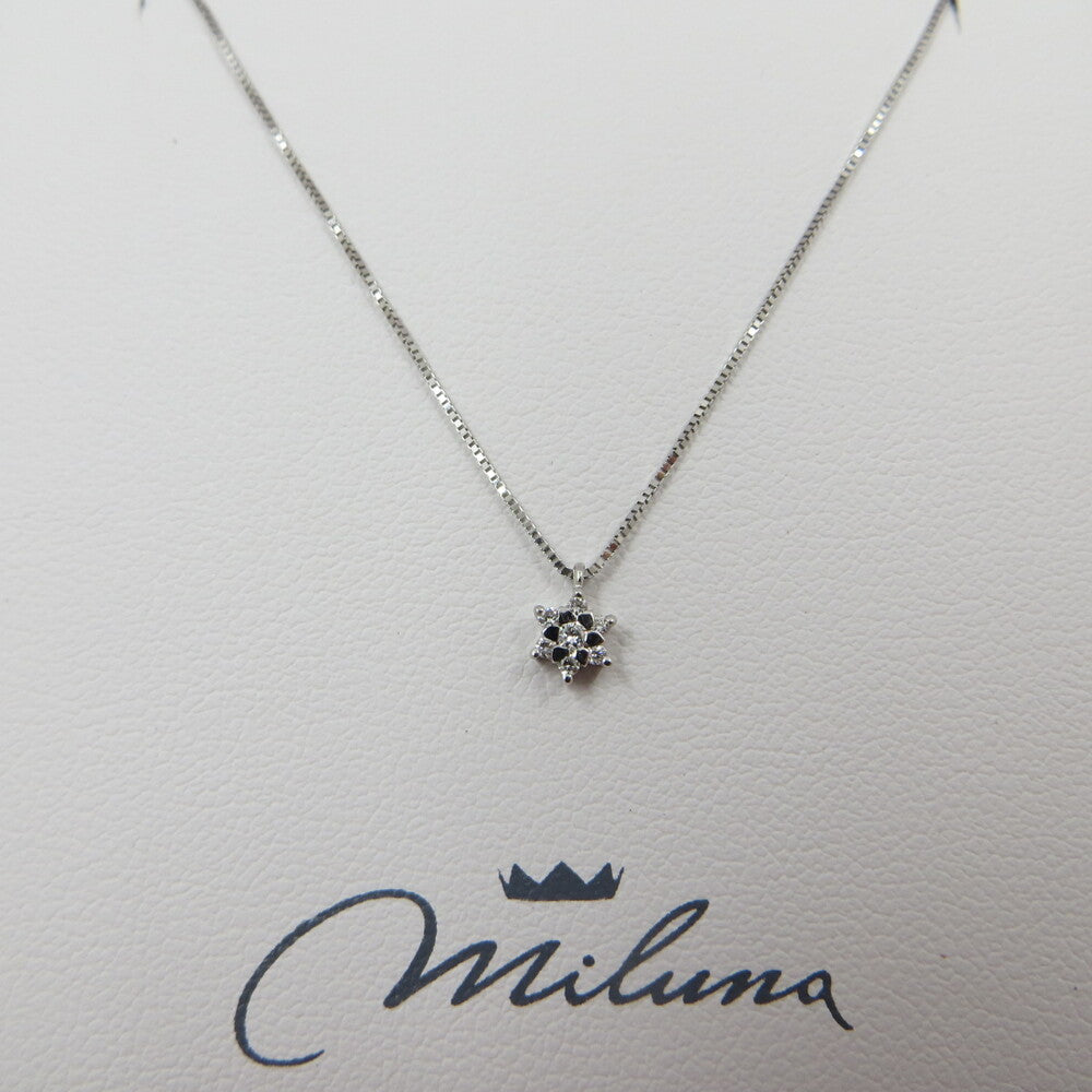 Collana MILUNA punto luce STELLA Oro bianco e brillanti