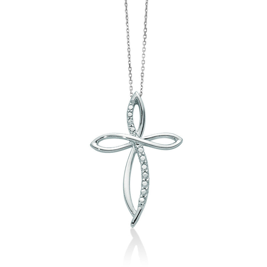 Collana MILUNA Pendente Croce Oro e Diamante