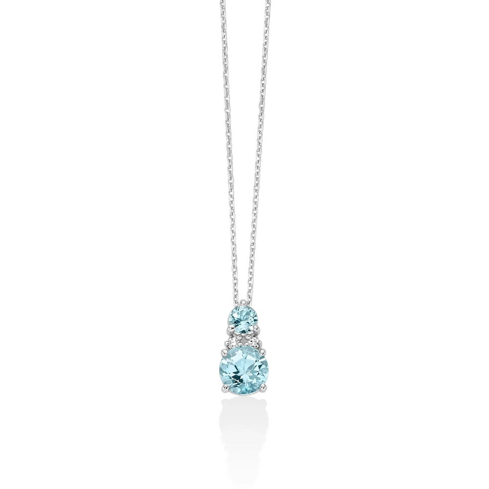 Collana Miluna Oro bianco con Gemma del Cielo e Diamanti