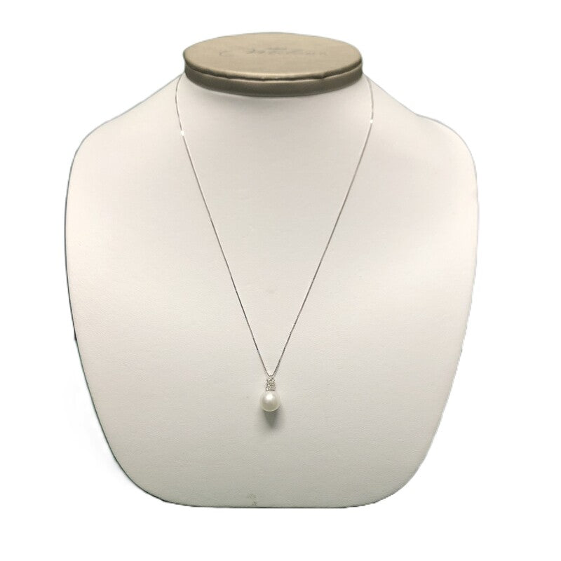 Collana Miluna in Oro Bianco con Pendente Perla e Diamanti
