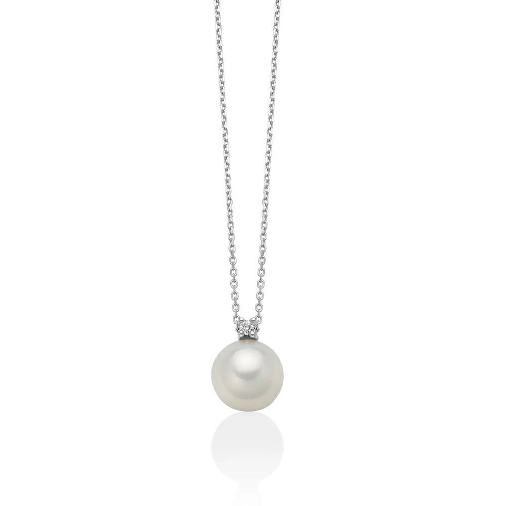 Collana Miluna in Oro Bianco con Perla e Diamante