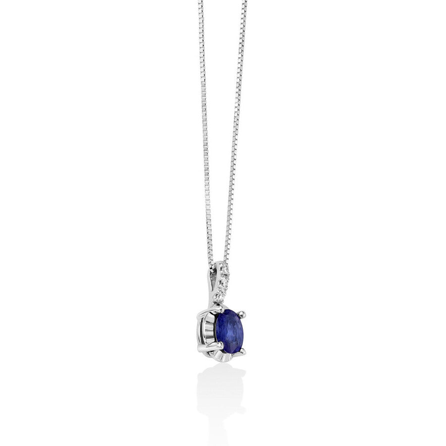 Collana Miluna Oro Zaffiro e Diamanti