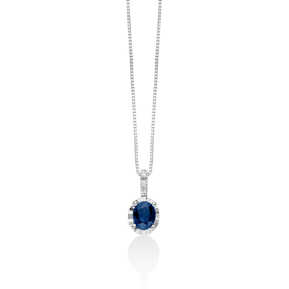 Collana Miluna Oro Zaffiro e Diamanti
