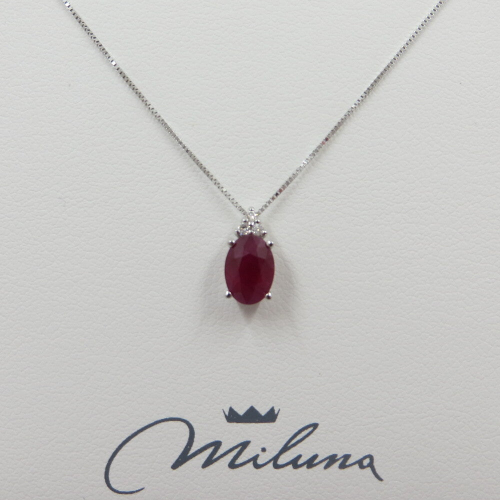 Collana MILUNA Oro, Diamanti e Rubino