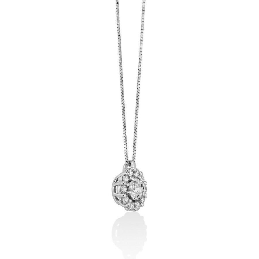 Collana MILUNA Punto Luce Oro Bianco e Brillanti