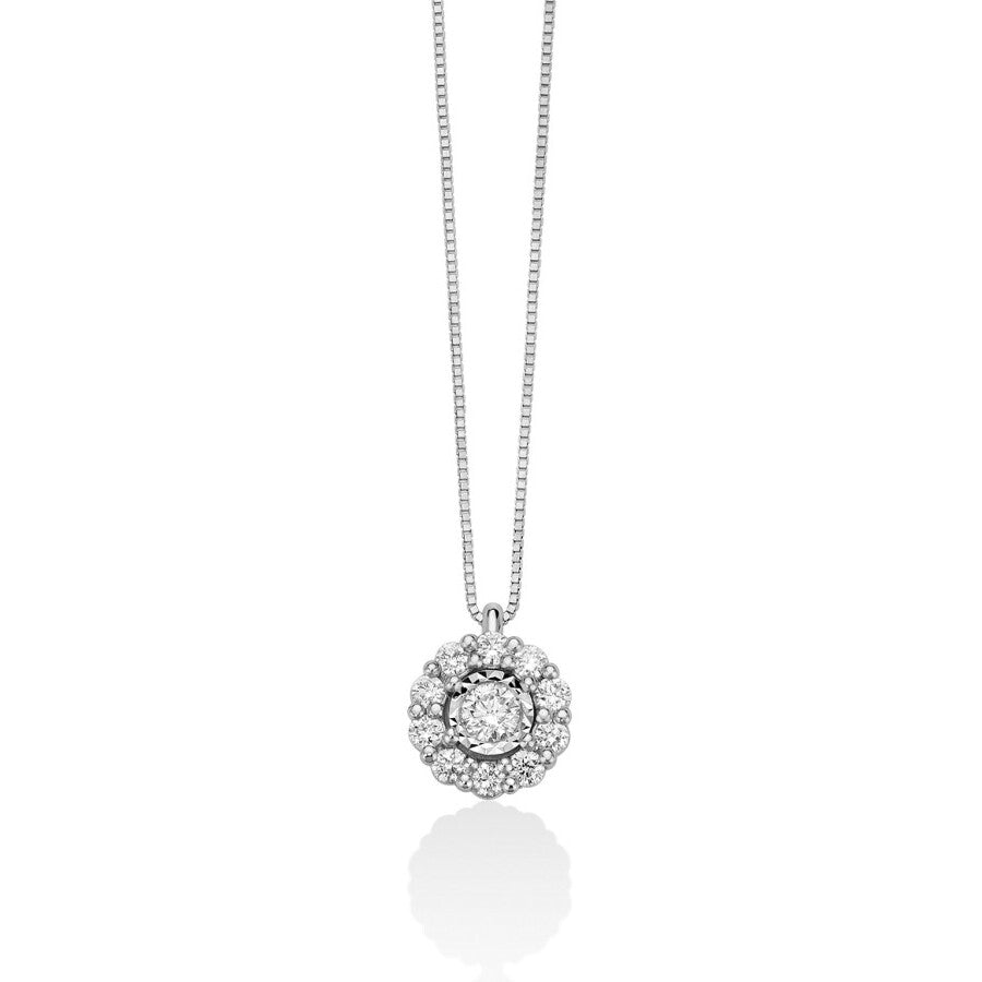 Collana MILUNA Punto Luce Oro Bianco e Brillanti