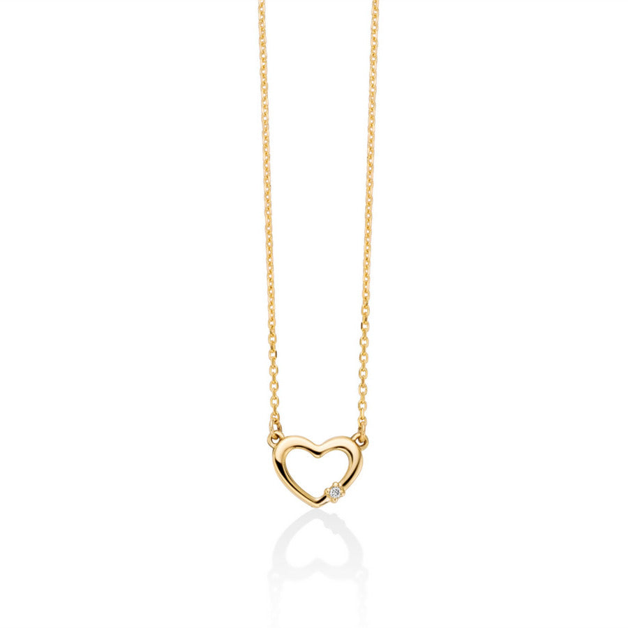 Collana Miluna Cuore Oro Giallo e Diamante