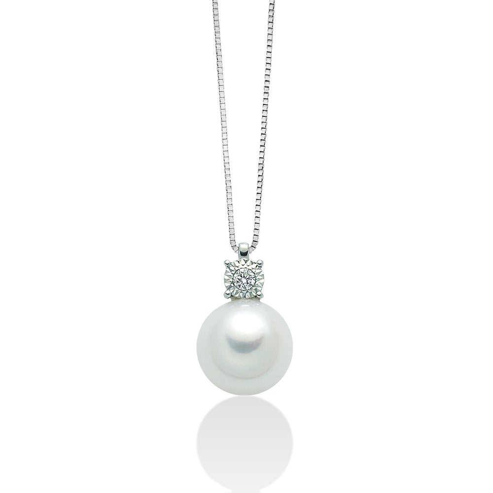 Collana MILUNA girocollo perla e brillante