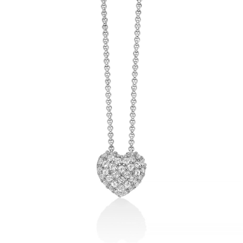 Collana MILUNA Pendente Cuore medio in Argento e Topazi