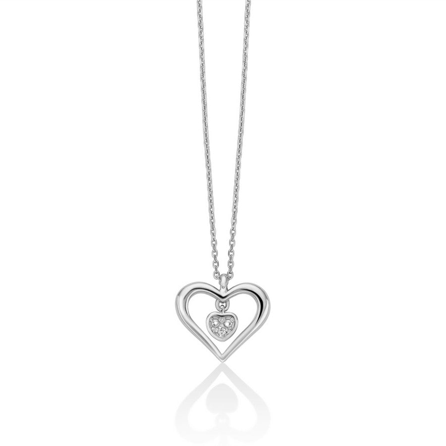 Collana Miluna Pendente Cuore Oro bianco e Diamante