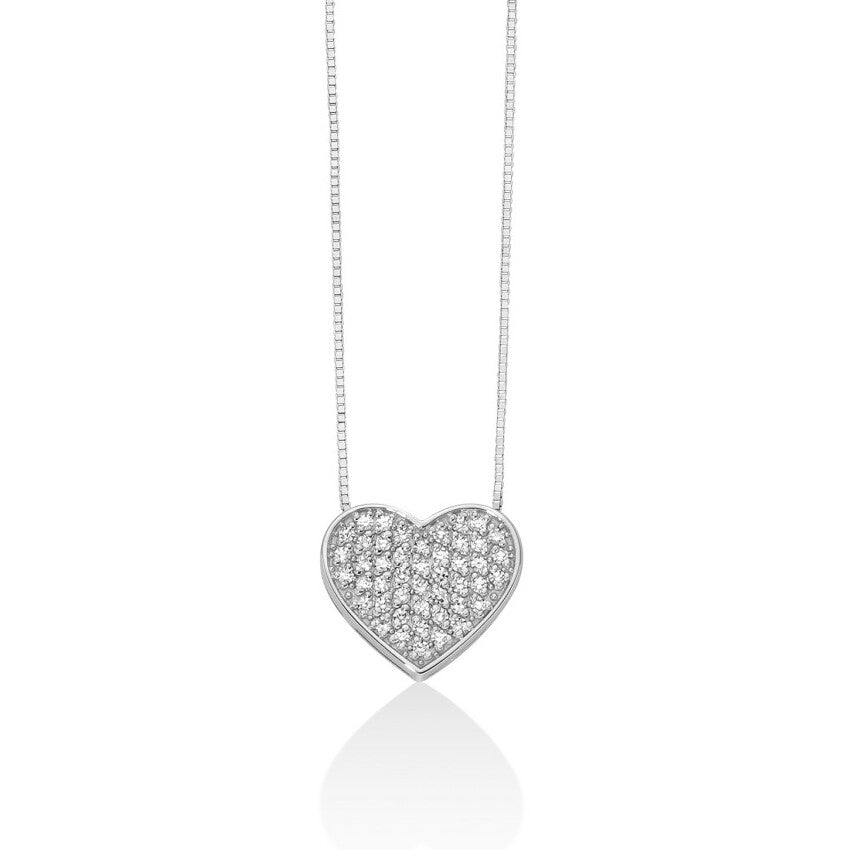 Collana MILUNA Pendente Cuore Oro Bianco e Brillanti