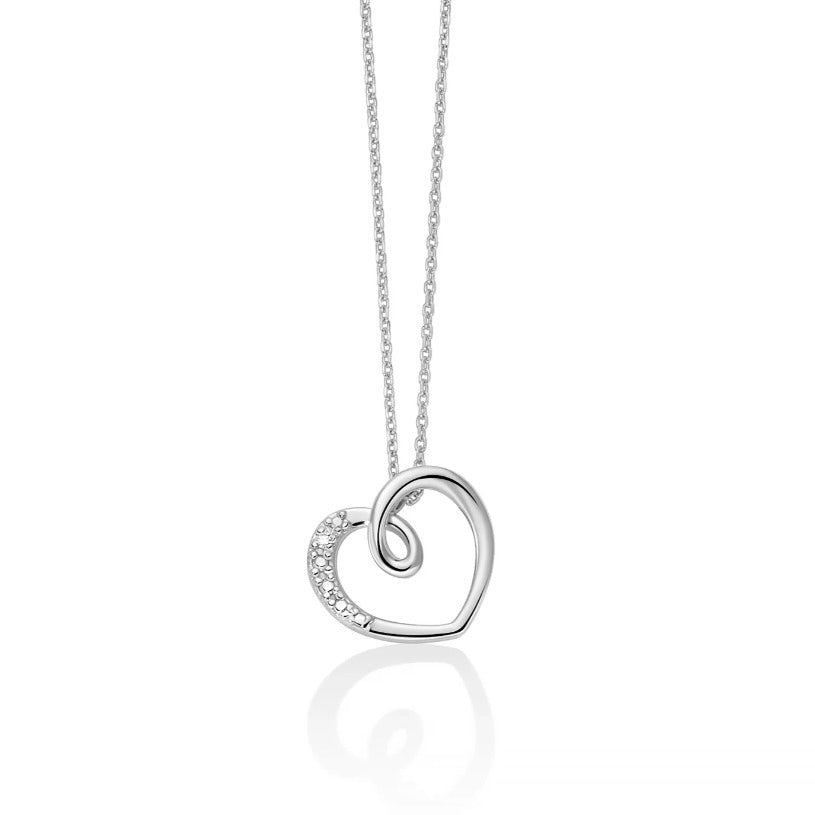 Collana Miluna Oro 9k con Pendente Cuore e Diamante