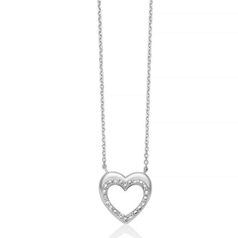 Collana Miluna in Oro Bianco 18kt Cuore Aperto e Diamanti