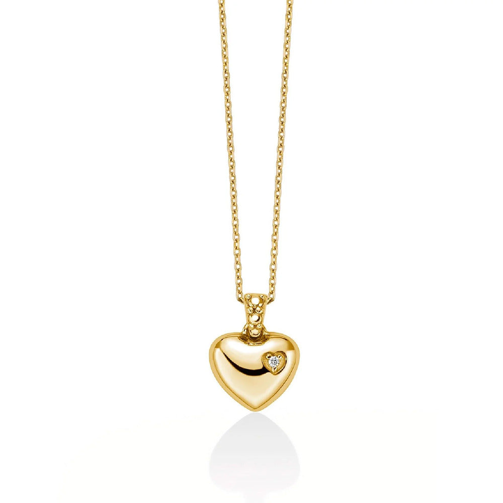 Collana Miluna Cuore Oro Giallo 9k e Diamante