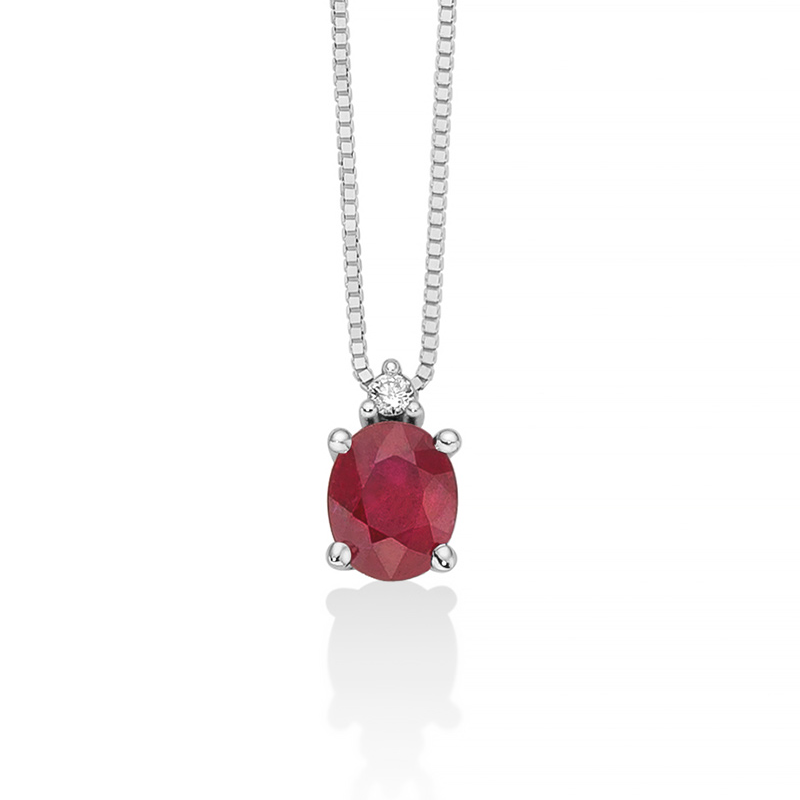 Collana MILUNA Oro, Diamante e Rubino