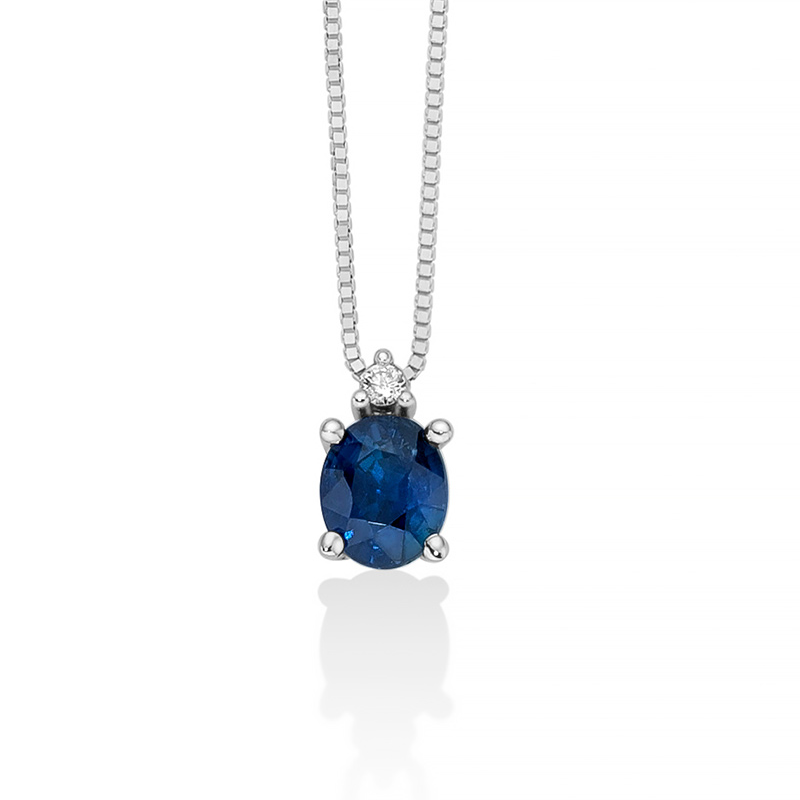 Collana MILUNA Oro, Diamante e Zaffiro
