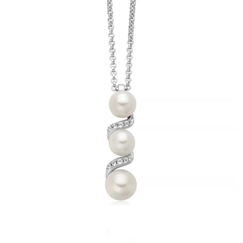 Collana Miluna Eclissi in Argento con Perle Oriente e Topazi
