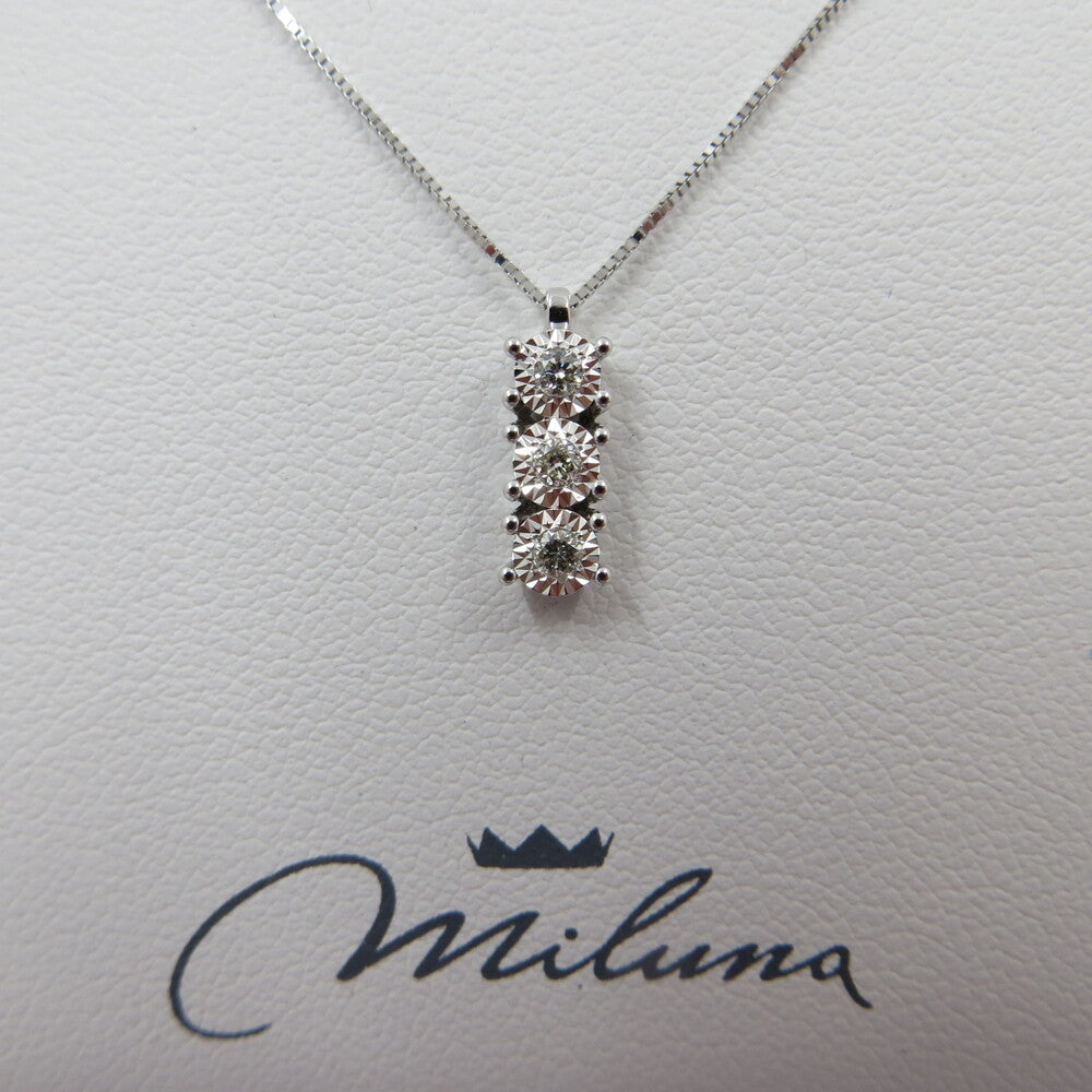 Collana MILUNA Trilogy oro bianco e brillanti
