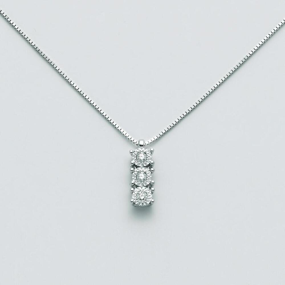 Collana MILUNA Trilogy oro bianco e brillanti
