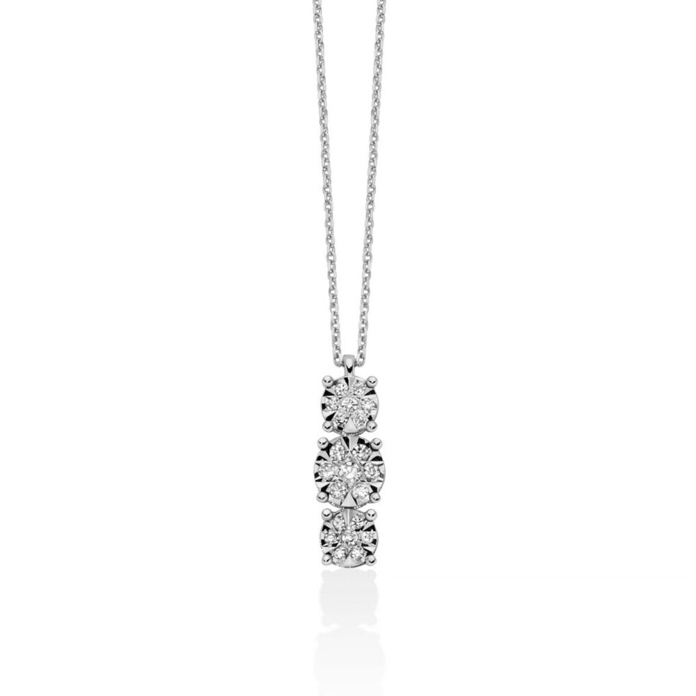 Collana Miluna pendente Trilogy Oro Bianco e Diamanti