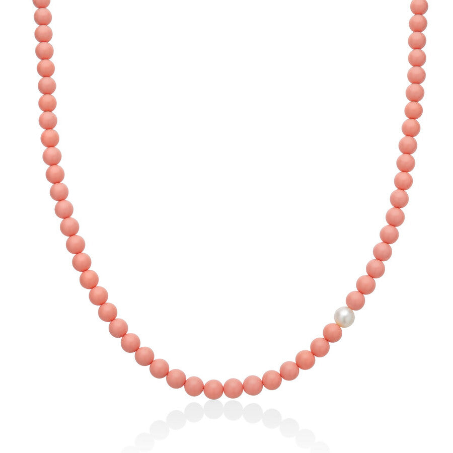Collana MILUNA Perle Rosa e Perla Bianca