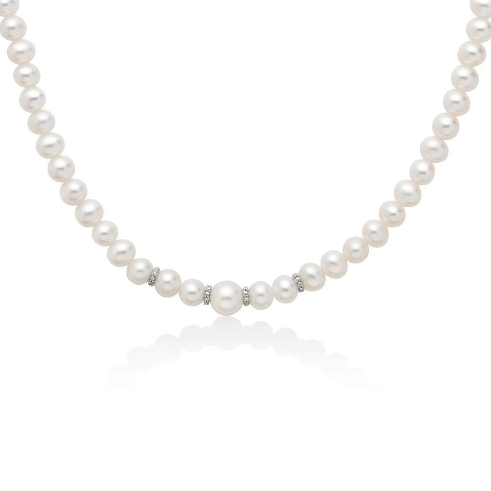 Collana Miluna Perle e Oro Bianco e Diamanti