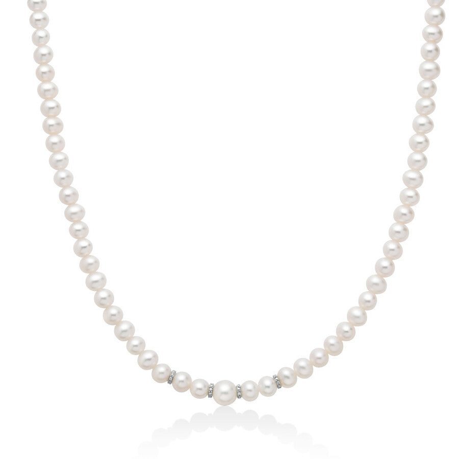 Collana Miluna Perle e Oro Bianco e Diamanti
