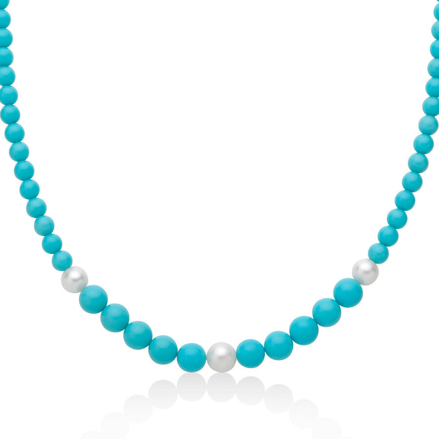 Collana MILUNA Terra e Mare Perle e Turchese