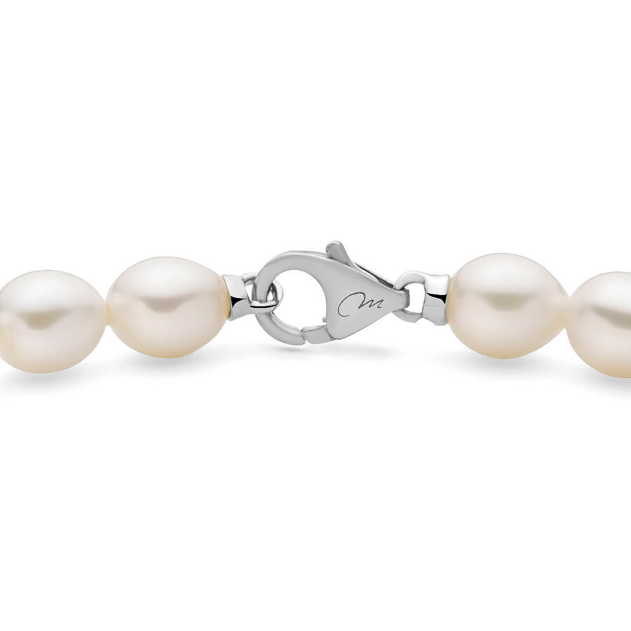 Collana Miluna Pepite di Perle riso con elementi Argento diamantato
