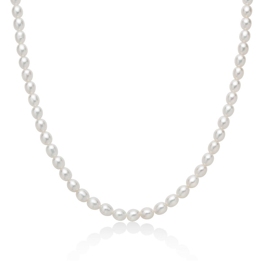 Collana Miluna Pepite di Perle riso con chiusura in Argento