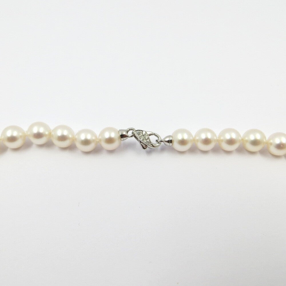 Collana Miluna di Perle Akoya 7-7,5 mm, Oro e Brillanti