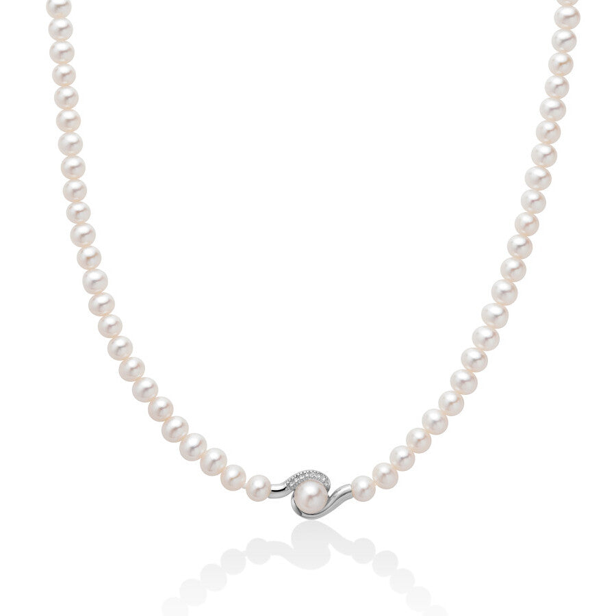 Collana Miluna Perle, Oro bianco e Diamante