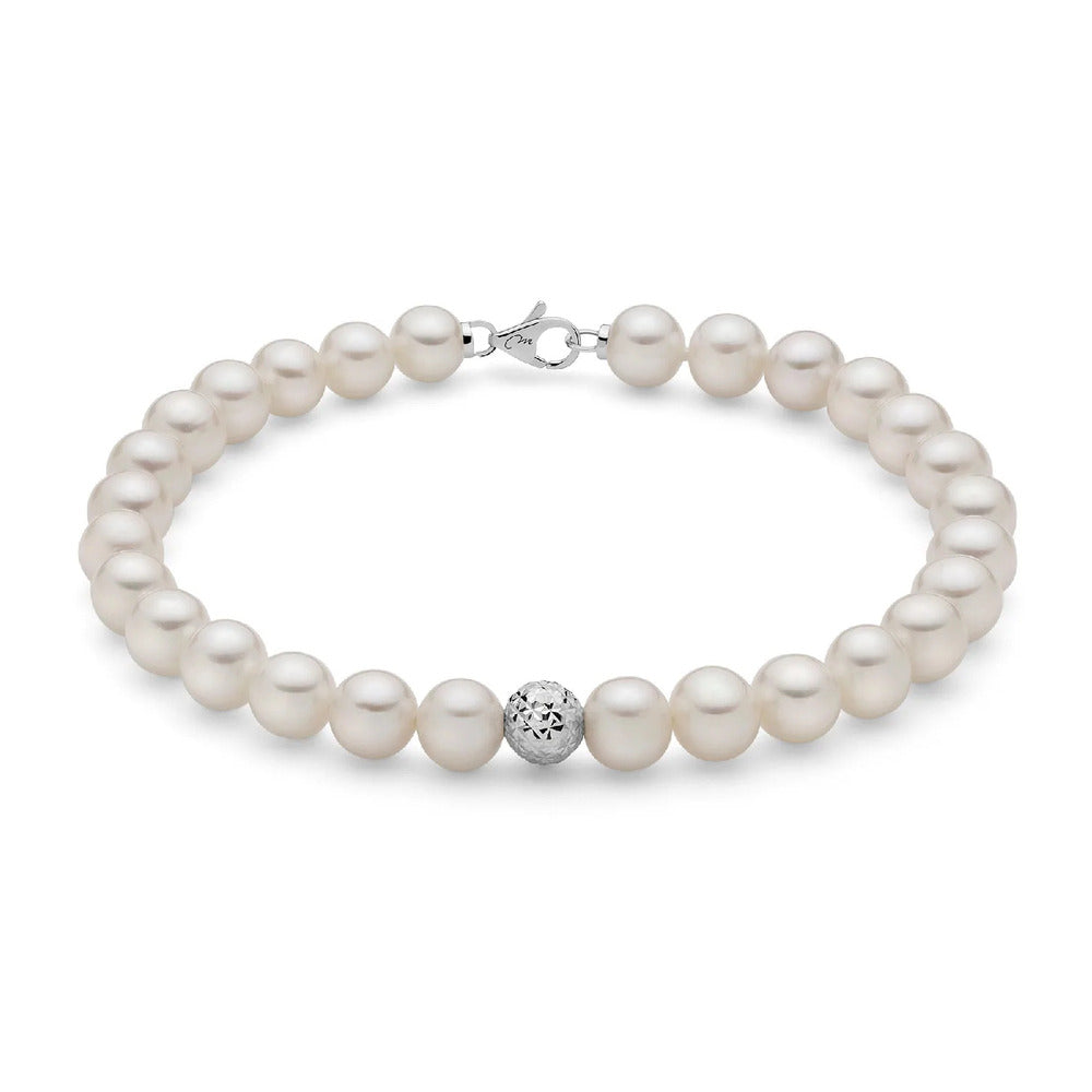 Bracciale di perle e oro bianco MILUNA