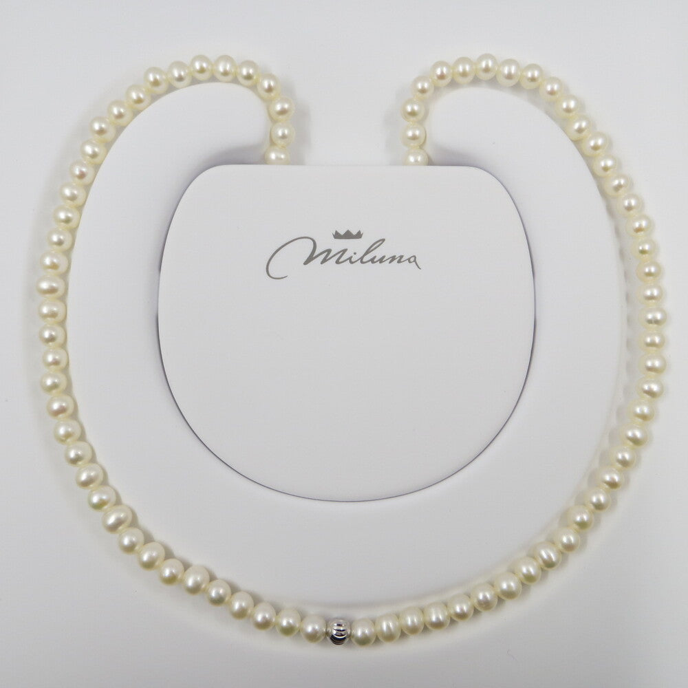 Collana Girocollo MILUNA Perle e Boule Oro bianco