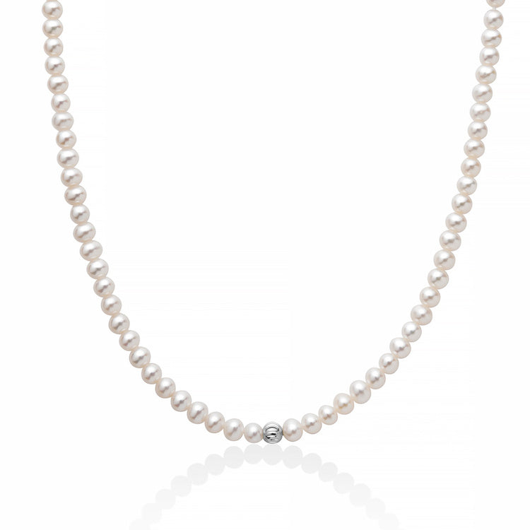 Collana Girocollo MILUNA Perle e Boule Oro bianco