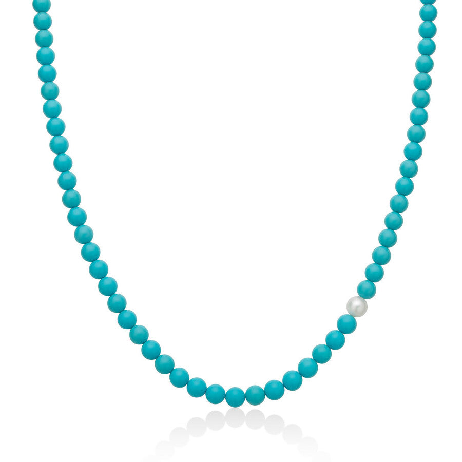Collana MILUNA Perle Turchese e Perla vera bianca