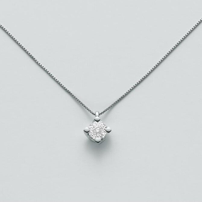 Collana MILUNA punto luce oro bianco e brillanti
