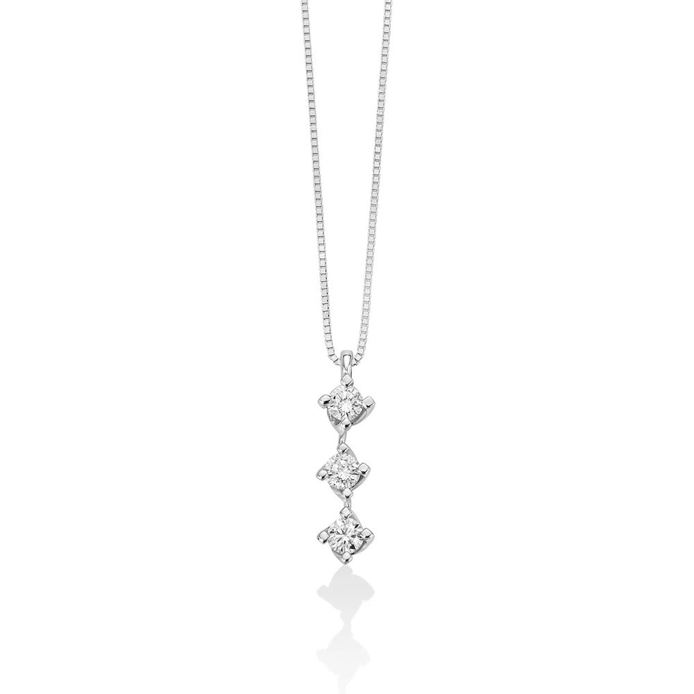 Collana MILUNA Trilogy Oro bianco e Diamanti