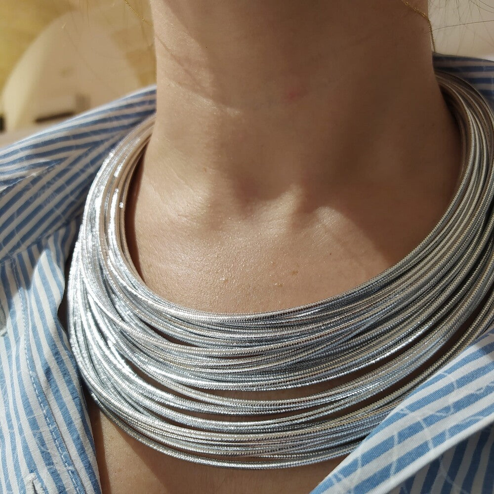 Collana multifilo SOVRANI Bronce grande in Lurex