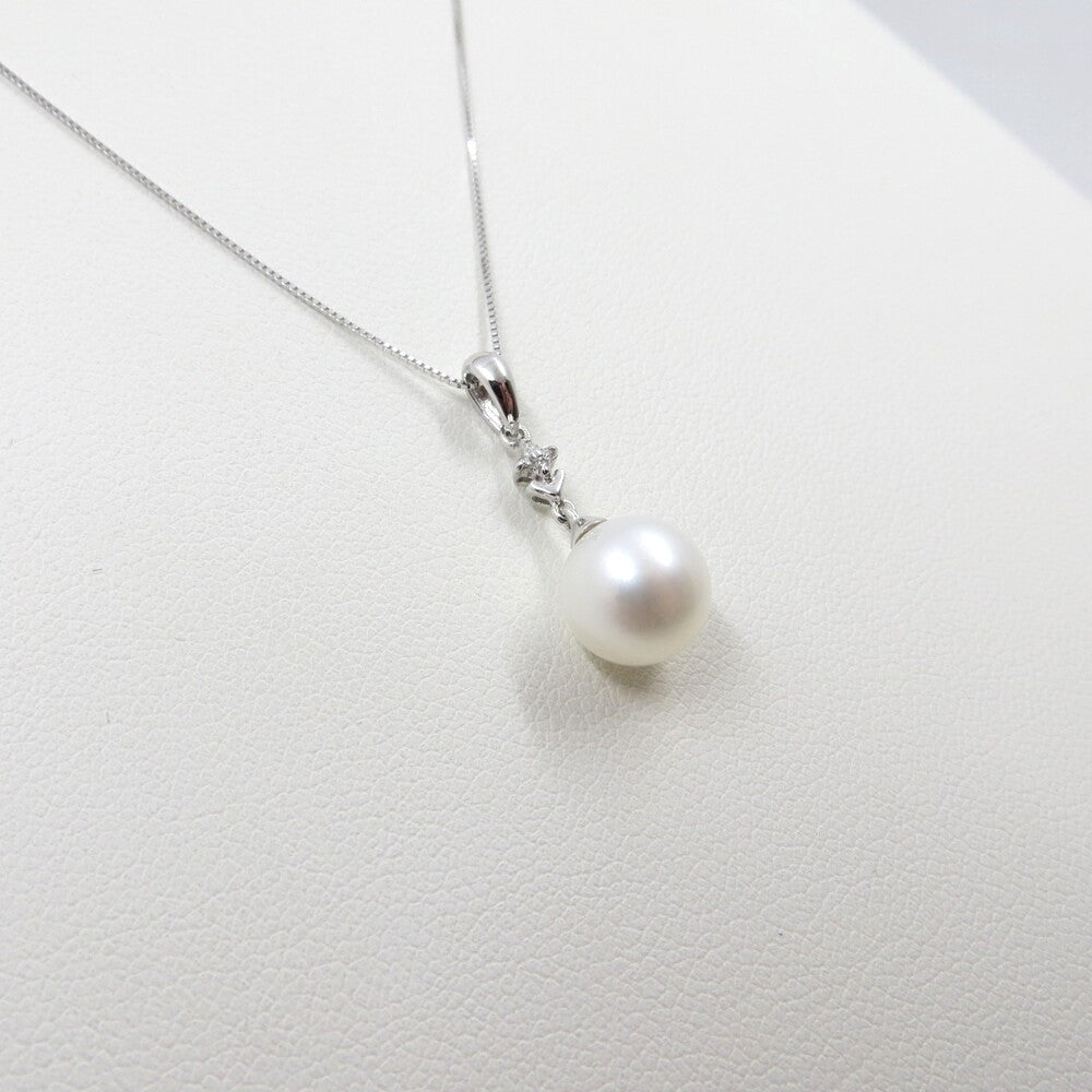 Collana Oro bianco LELUNE con pendente Perla e Brillanti