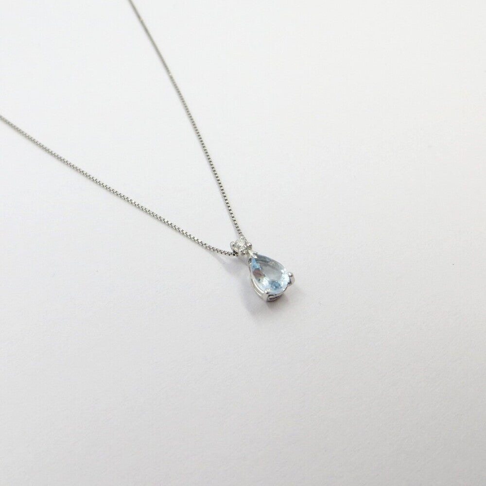 Collana con pendente a goccia DAVITE&DELUCCHI Oro, Acquamarina e Diamante