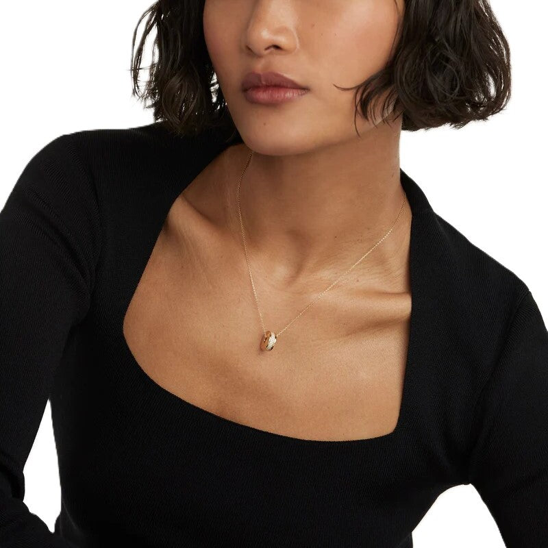 Collana PDPAOLA Atlas in Argento Dorato e Zirconi