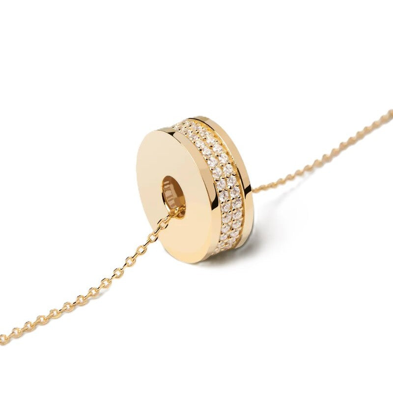 Collana PDPAOLA Atlas in Argento Dorato e Zirconi