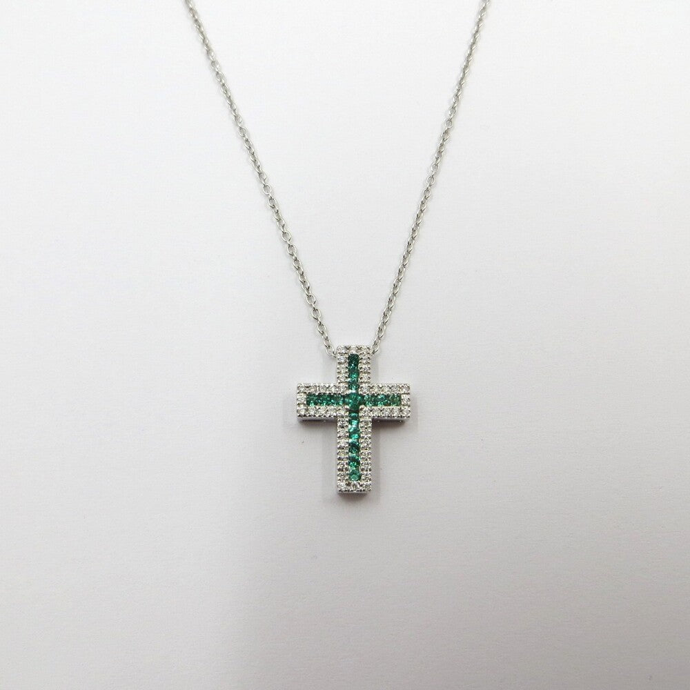 Collana con Pendente Croce DAVITE&amp;DELUCCHI Oro Diamanti e Smeraldi